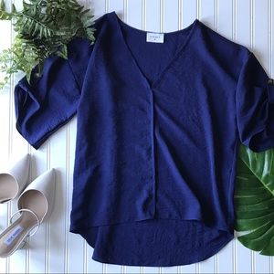 Blue short sleeved airy top